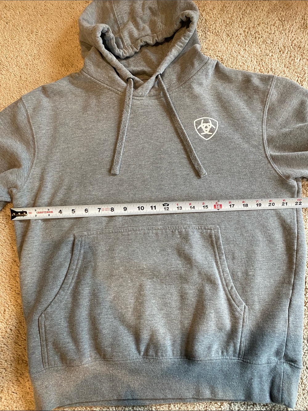 Ariat Heather Gray Pullover Hoodie with Shield Logo - Picture 3 of 5